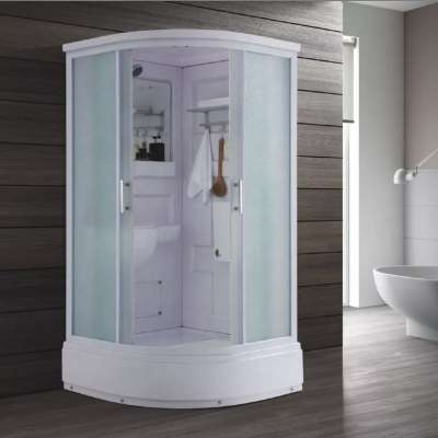 Indoor Sector Shaped Sliding Door Prefab Bathroom Modular Shower Room