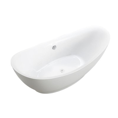 Oval White Acrylic Tub Corner Whirlpool  Solid Surface Bathtub