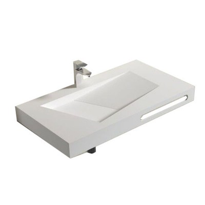 Pure White Solid Surface Bathroom Sinks Artificial Stone Wash Basin