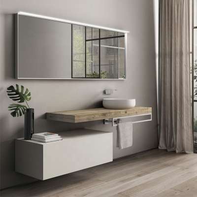 Matt White Lacquered Base Unit Living Room Cabinet with Wash Basin